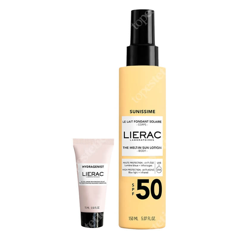 Lierac Body SPF 50 + Radiance Cream-Gel ZESTAW Balsam ochronny do ciała SPF 50 150 ml + Krem-żel rozświetlający 15 ml