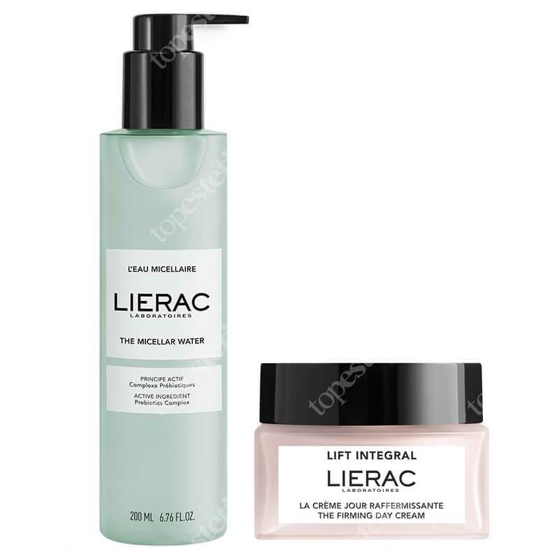 Lierac Clean And Firming Set ZESTAW Woda micelarna 200 ml + Ujędrniajacy krem na dzień 50 ml + Kosmetyczka 1 szt
