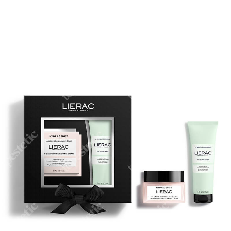 Lierac Hydragenist Set ZESTAW Krem rozświetlający 50 ml + Maska peelingująca 75 ml
