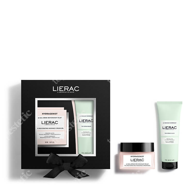 Lierac Hydragenist Set ZESTAW Krem-żel rozświetlający 50 ml + Maska peelingująca 75 ml