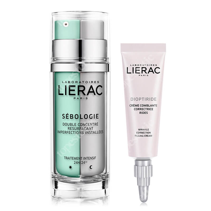 Lierac Protect Your Skin ZESTAW Koncentrat na dzień i noc 2x15 ml + Krem korygujący zmarszczki wokół oczu 15 ml
