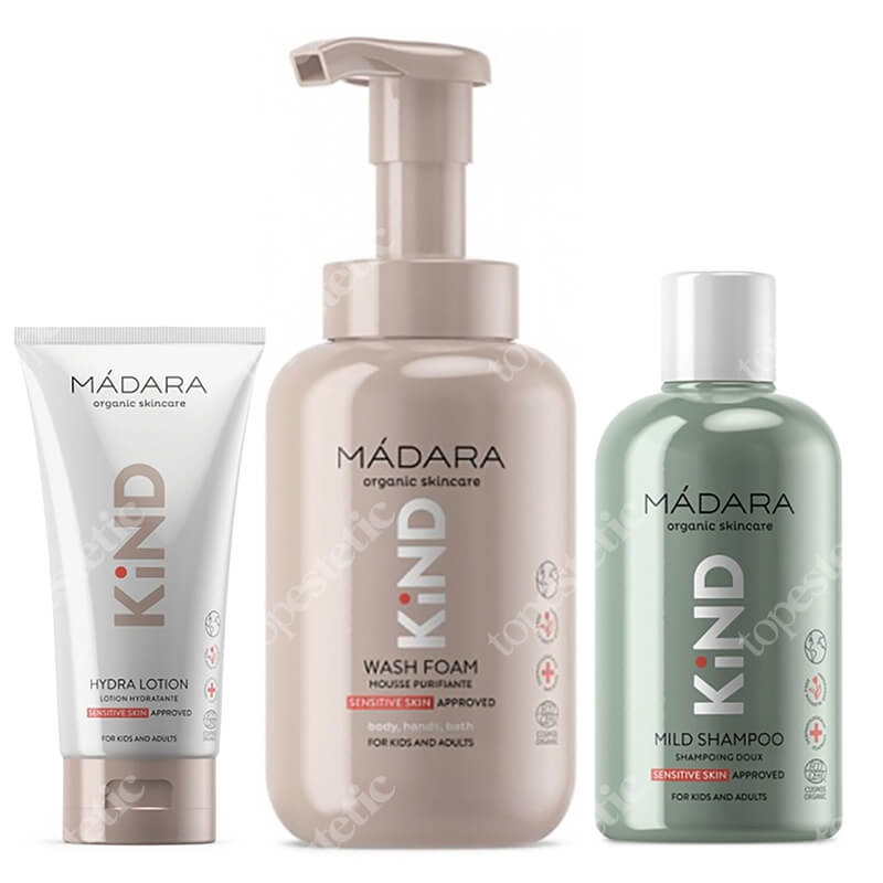 Madara Baby Set ZESTAW Pianka do mycia 300 ml + Delikatny szampon 250 ml + Balsam nawilżający 175 ml