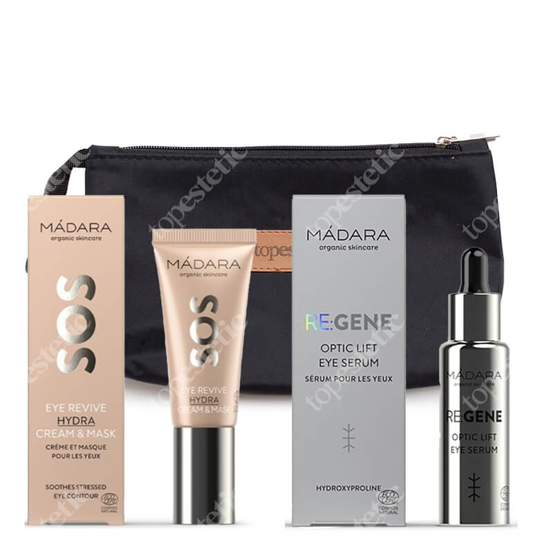 Madara Beauty Eyes Set ZESTAW Serum liftingujące pod oczy 15 ml + Krem maska pod oczy 20 ml + Kosmetyczka 1 szt