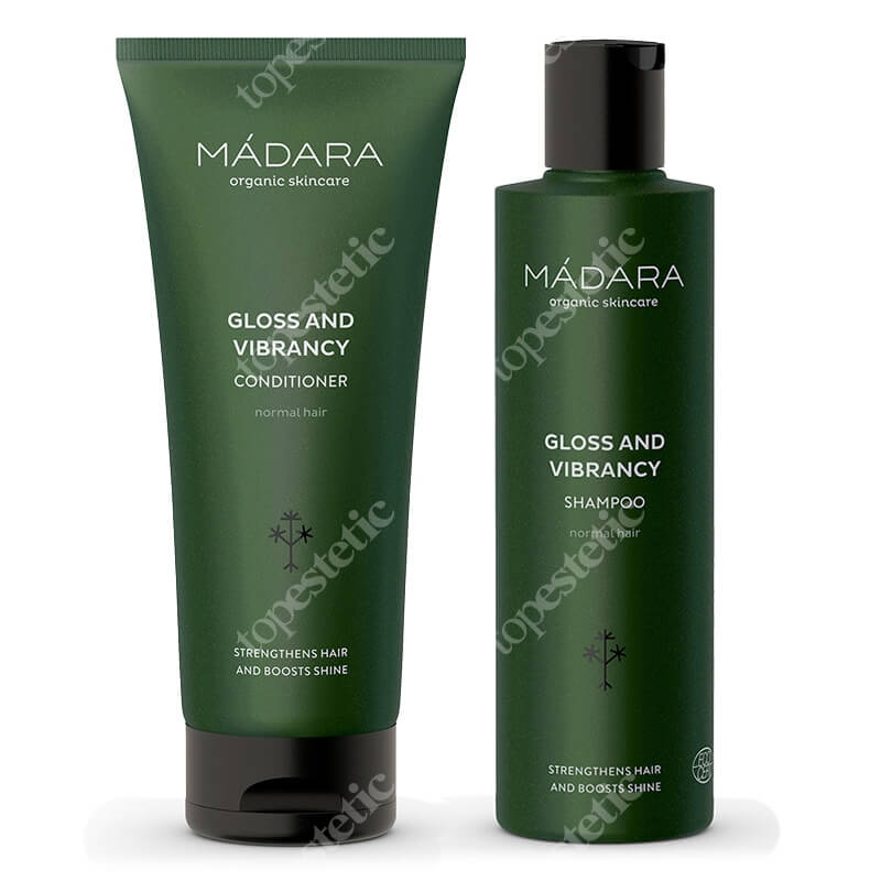 Madara Gloss and Vibrancy Set ZESTAW Odżywka blask i sprężystość 200 ml + Szampon blask i sprężystość 250 ml