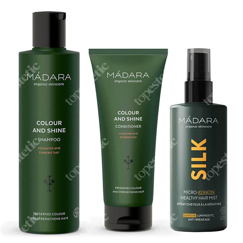 Madara Glow and Regeneration Set ZESTAW Odżywka 200 ml + Szampon 250 ml + Mgiełka do włosów z mikrokeratyną 90 ml