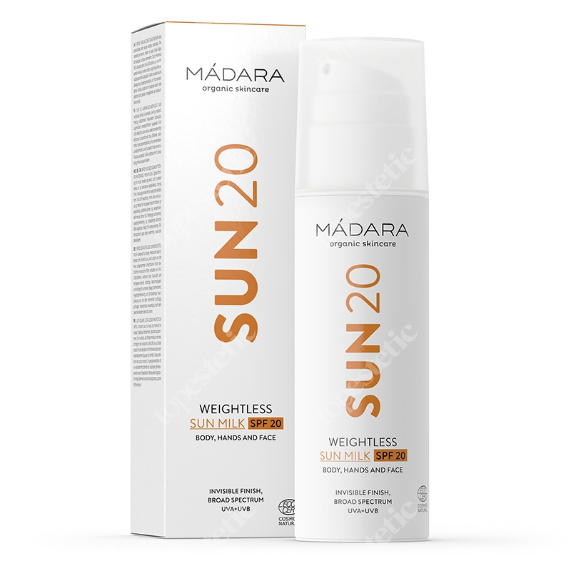 Madara Weightless Sun Milk SPF 20 Lekkie mleczko do opalania z filtrem 150 ml
