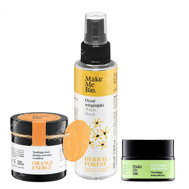 Make Me Bio Orange, Herbal, Cucumber Kit ZESTAW Nawilżający krem dla skóry normalnej i wrażliwej 60 ml + Oczar wirginijski 100 ml + Nawilżający krem pod oczy 15 ml