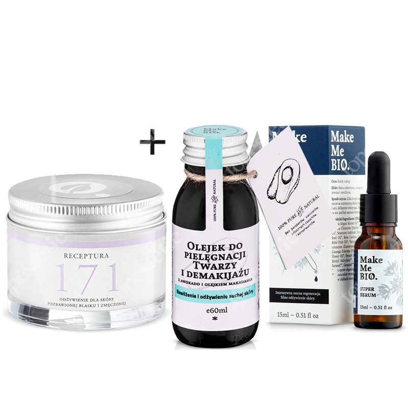 Make Me Bio Silne Odżywienie ZESTAW Serum 15 ml + Krem 50 ml + Olejek 60 ml