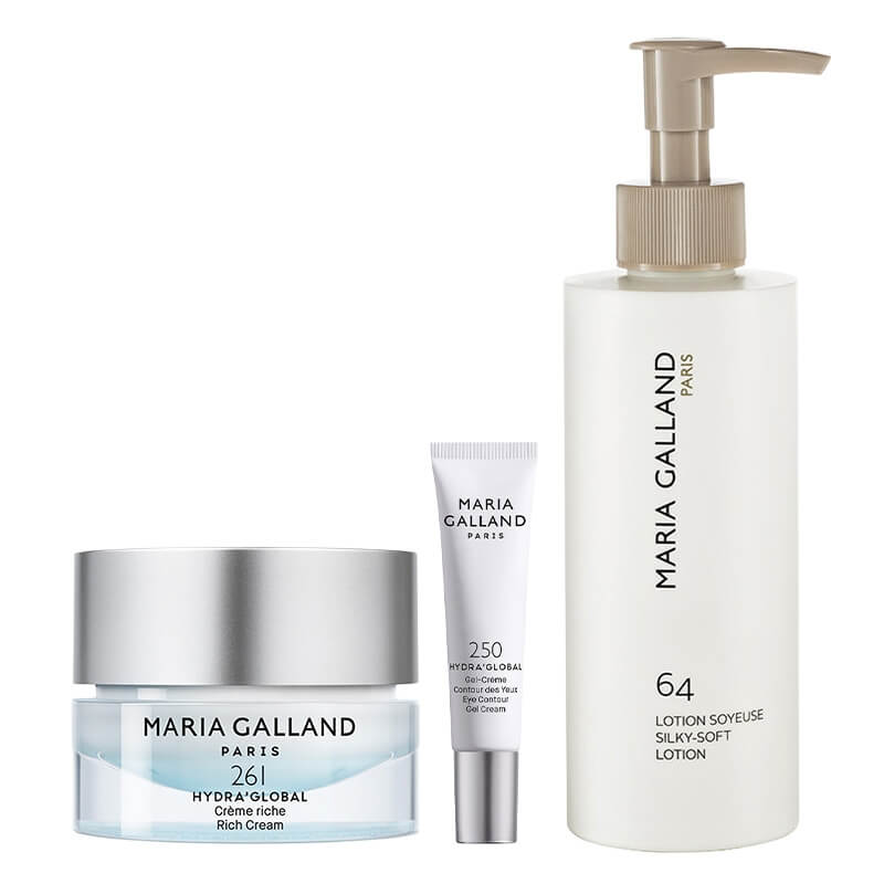 Maria Galland Morning Moisturising ZESTAW Tonik jedwabny 200 ml + Krem po oczy 15 ml + Bogaty krem nawilżający dla cer suchych 50 ml