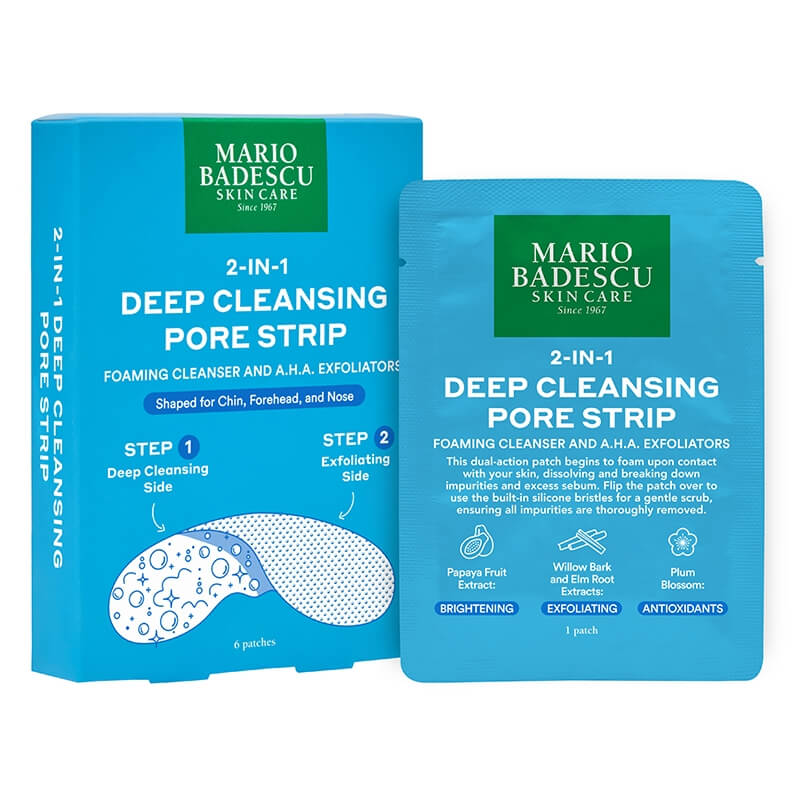 Mario Badescu 2-In-1 Deep Cleansing Pore Strip Głęboko oczyszczające płatki na zaskórniki i rozszerzone pory 6 szt