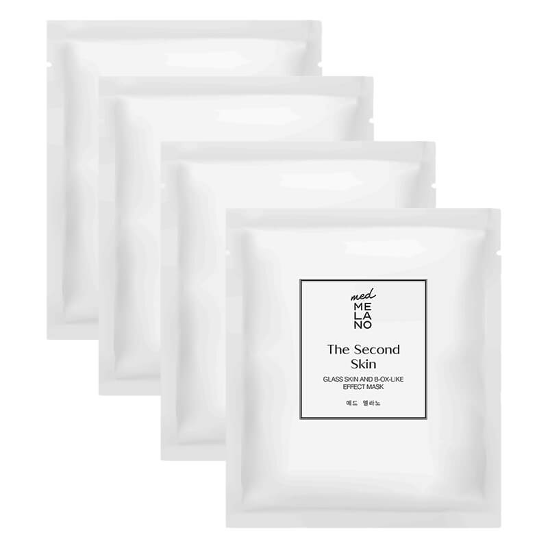 MedMelano The Second Skin Glass Skin and B-OX-LIKE Effekt Mask x 4 ZESTAW Maska dająca efekt drugiej skóry 34 g x 4 szt