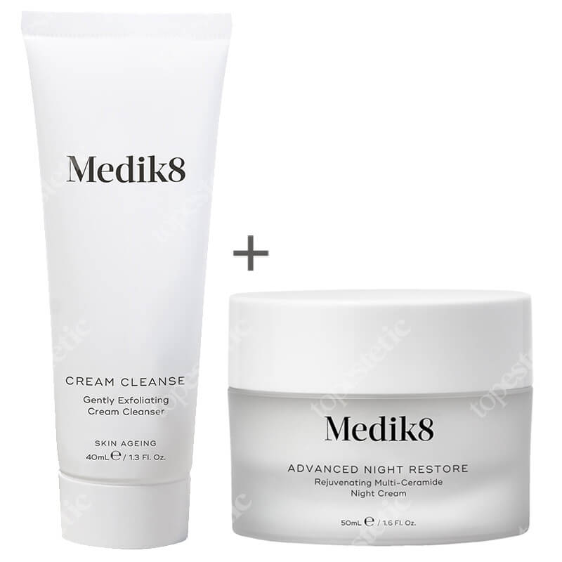 Medik8 Advanced Night Restore + Cream Cleanse ZESTAW Odbudowujący krem naprawczy na noc 50 ml + Krem do demakijażu 40 ml