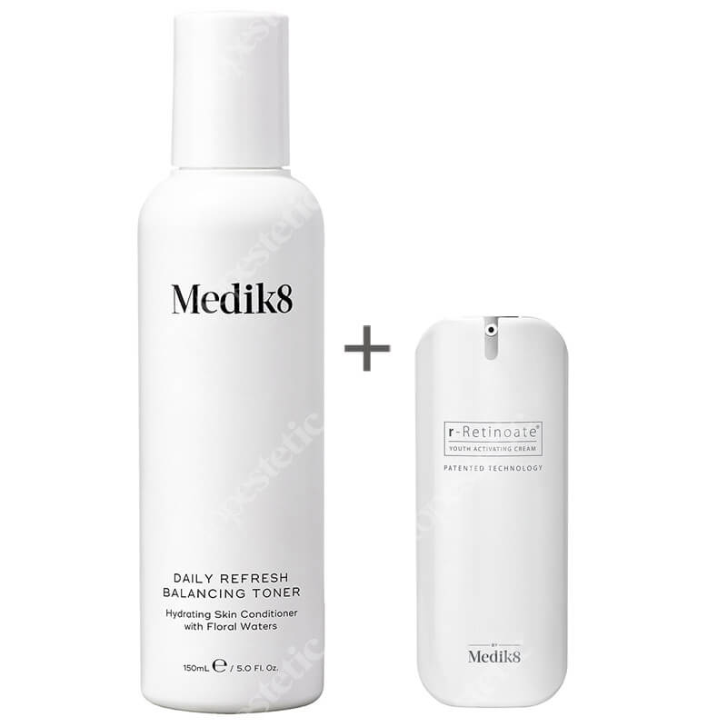 Medik8 Daily Refresh Balancing Toner + R-Retinoate Day & Night Cream ZESTAW Nawadniający tonik bez zawartości alkoholu 150 ml + Hybrydowy krem z witaminą A 50 ml