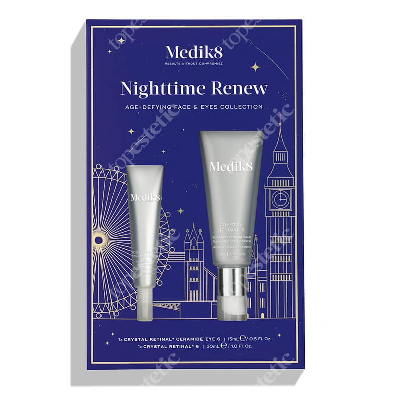 Medik8 Nighttime Renew ZESTAW Stabilne serum na noc o wysokiej mocy z aldehydem retinowym 30 ml + Krem pod oczy z retinalem 15 ml