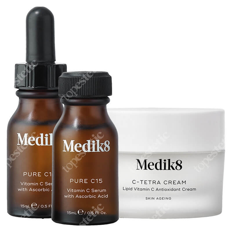 Medik8 Pure C15 + C-Tetra Cream ZESTAW Serum antyoksydacyjne z czystą witaminą C 2x15 ml + Antyoksydacyjny krem z witaminą C 12,5 ml