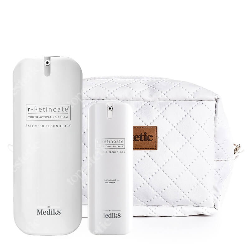 Medik8 R-Retinoate Day & Night Cream Set ZESTAW Hybrydowy krem z witaminą A 50 ml + Hybrydowy krem pod oczy z witaminą A, 15 ml + Biała, pikowana