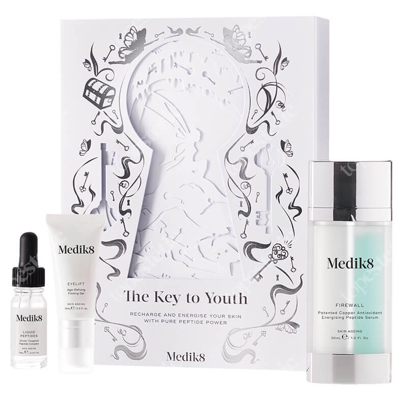 Medik8 The Key To Youth ZESTAW Serum dla skór dojrzałych 30 ml + Serum Peptydowe 10 ml + Liftingujący krem pod oczy 15 ml