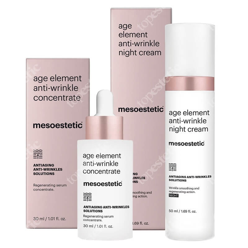 Mesoestetic Age Element Anti - Wrinkle Concentrate + Age Element Anti - Wrinkle Night Cream ZESTAW Serum 30 ml + Krem przeciwzmarszczkowy na noc 50 ml