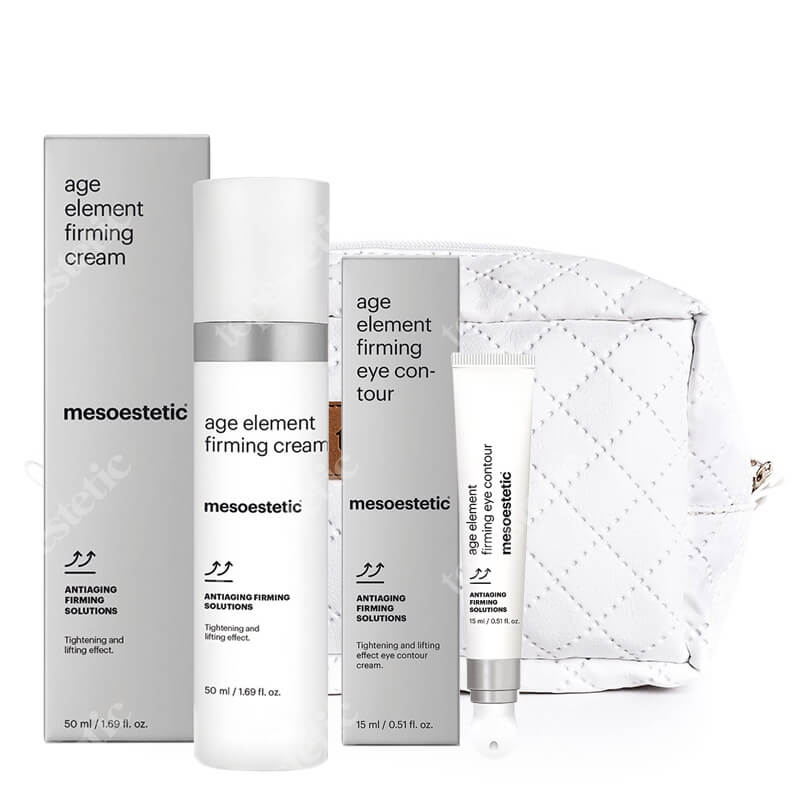 Mesoestetic Age Element Firming Set ZESTAW Krem do twarzy 50 ml + Krem na okolice oczu 15 ml + Komsetyczka Topestetic 1 szt