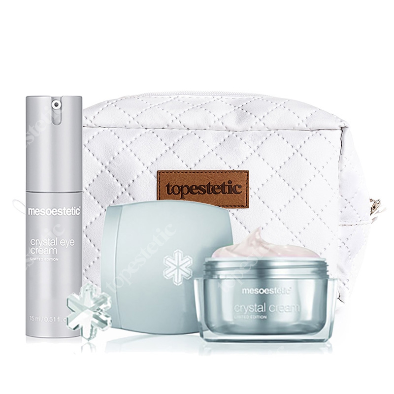 Mesoestetic Crystal Set ZESTAW Krem o działaniu anti-aging 50 ml + Krem pod oczy 15 ml + Kosmetyczka