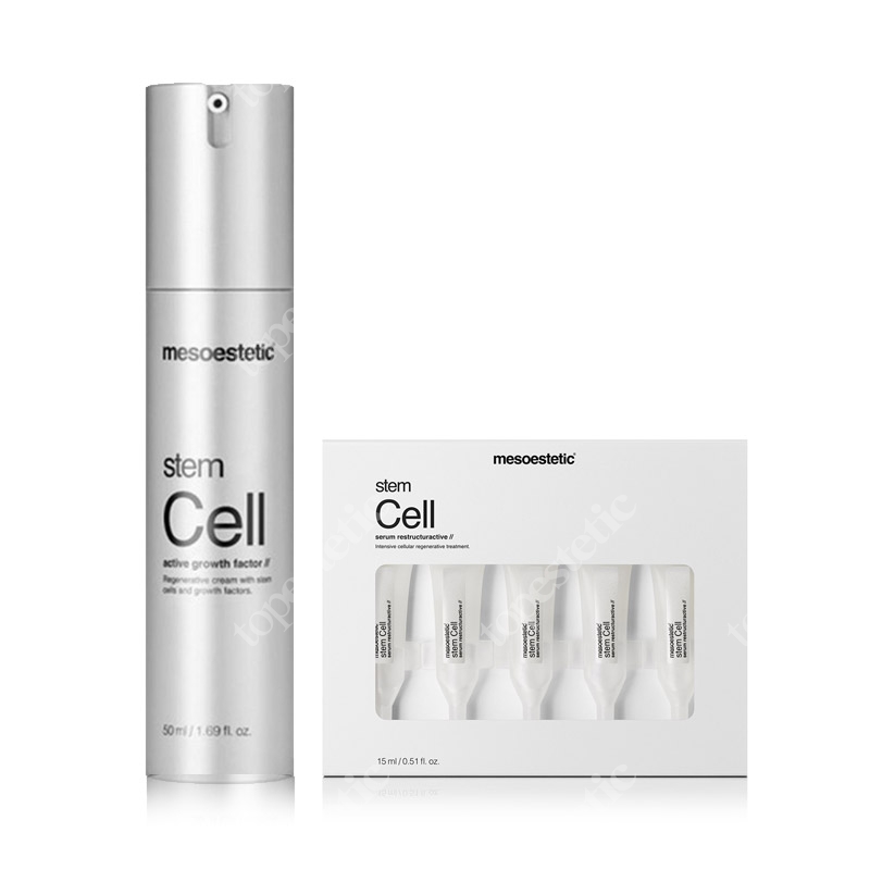 Mesoestetic Stem Cell ZESTAW Serum rewitalizująco-odżywcze + Krem rewitalizująco-odżywczy na dzień 5 x 3 ml, 50 ml