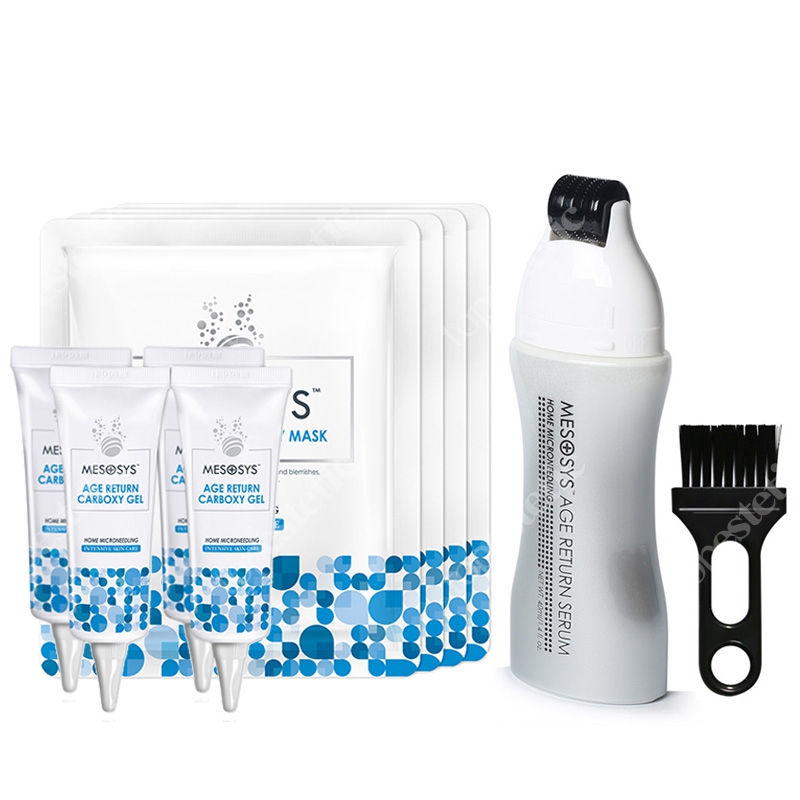 Mesosys Age Return Serum + Age Return Carboxy Mask ZESTAW Serum przeciwzmarszczkowe połączone z rollerem z mikroigłami 40 ml + Maska CO2 na twarz 20 g + płat 4 szt.