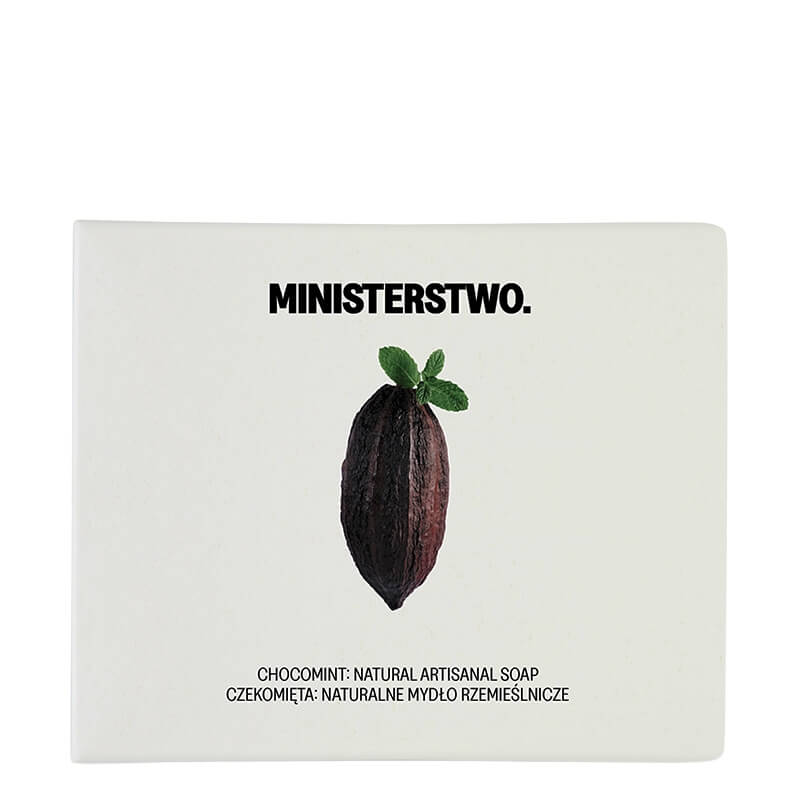 Ministerstwo Dobrego Mydła Czekomięta Naturalne mydło z miętą pieprzową, kakao i aktywnym węglem bambusowym 100 g