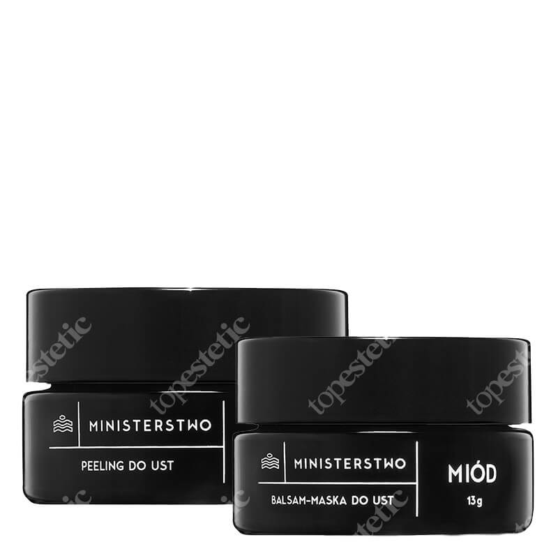 Ministerstwo Dobrego Mydła Miód + Miód ZESTAW Peeling do ust 15 g + Balsam do ust 13 g