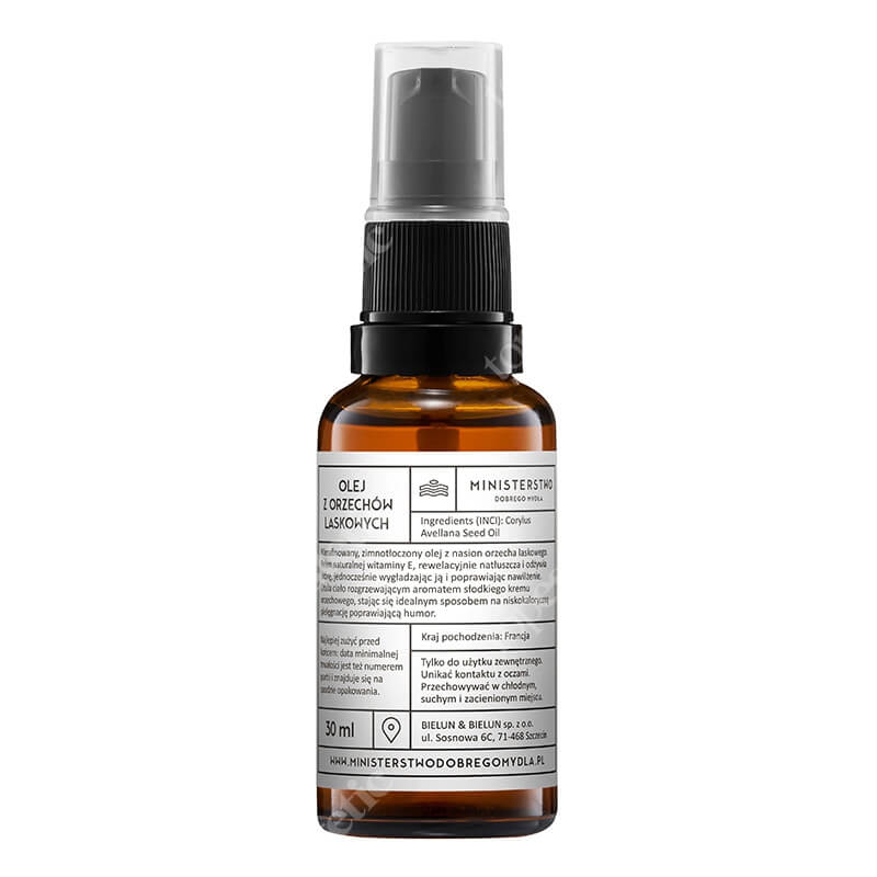 Ministerstwo Dobrego Mydła Olej z Orzechów Laskowych Lekki, odżywczy nierafinowany olej 30 ml