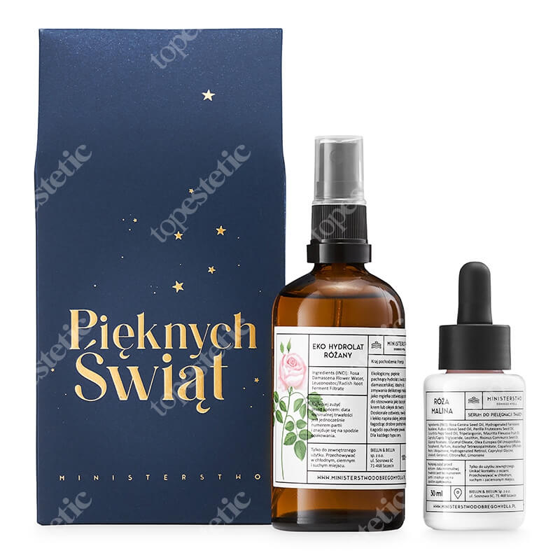 Ministerstwo Dobrego Mydła Róża - Malina ZESTAW Odżywcze serum do twarzy 30 ml + Eko hydrolat różany 100 ml