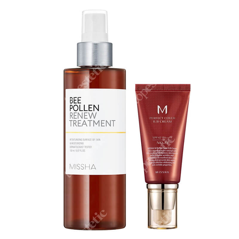 Missha Bee Pollen + BB Cream SPF 42/PA+++ ZESTAW Esencja w postaci mgiełki 150 ml + Krem BB (No.27 kolor Honey Beige) 50 ml