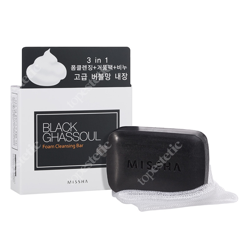 Missha Black Ghassoul Foam Cleansing Bar Mydło z marokańską glinką mineralną 80 g