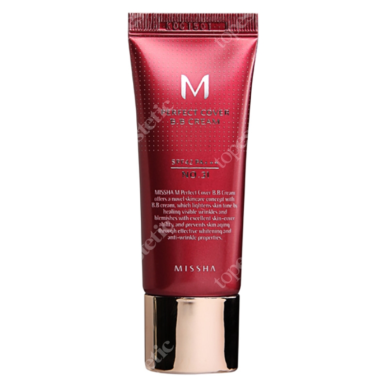 Missha Perfect Cover BB Cream SPF42/PA+++ No 31 Krem BB chroniący przed promieniami UV (kolor Golden Beige) 20 ml