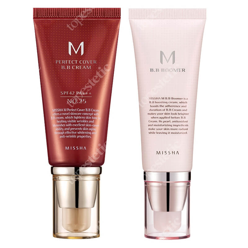 Missha Perfect Cover Set ZESTAW Baza 40 ml + Krem BB (No.25 kolor Warm Beige) 50 ml