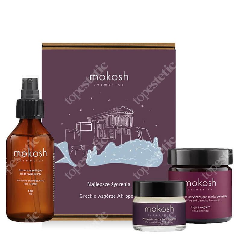 Mokosh Akropol ZESTAW Żel do mycia twarzy Figa 100 ml + Maska do twarzy figa z węglem 60 ml + Krem do Twarzy Figa 15 ml