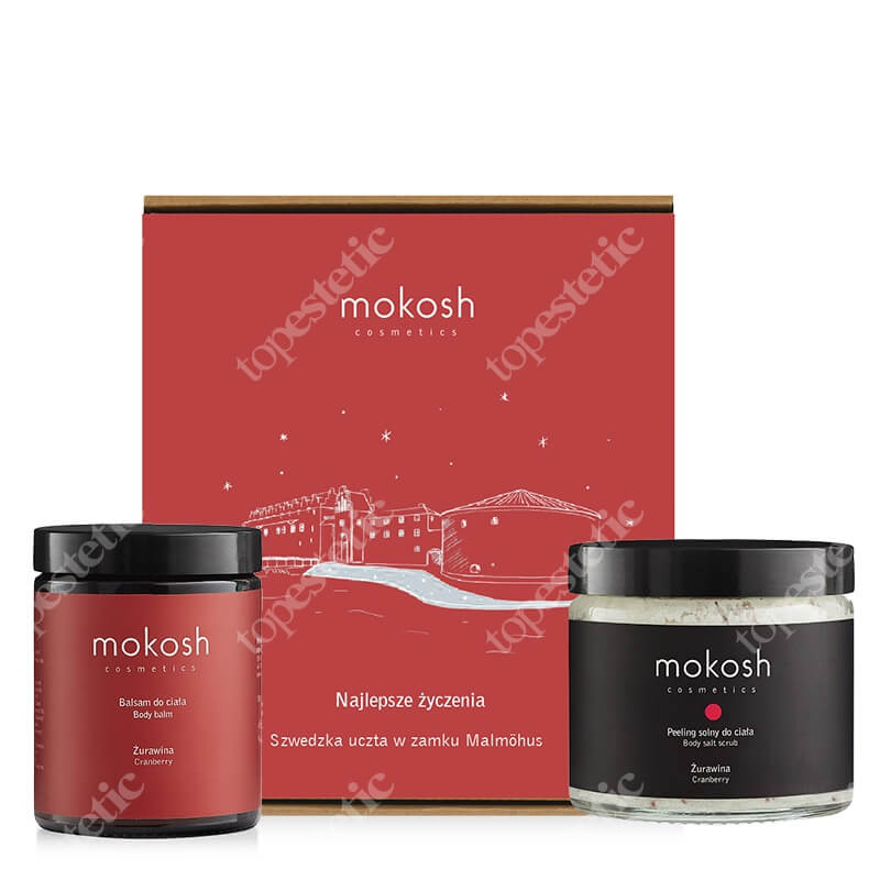 Mokosh Malmohos ZESTAW Balsam do ciała żurawina 180 ml + Peeling solny do ciała żurawina 300 g