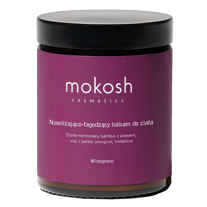 Mokosh Nawilżająco Łagodzący Balsam do Ciała Winogrono Bambus z aloesem, olej z pestek winogron, trehaloza 180 ml