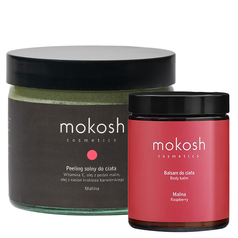 Mokosh Raspberry Body Care ZESTAW Peeling do ciała - Malina 250 ml + Balsam do ciała - Malina 180 ml