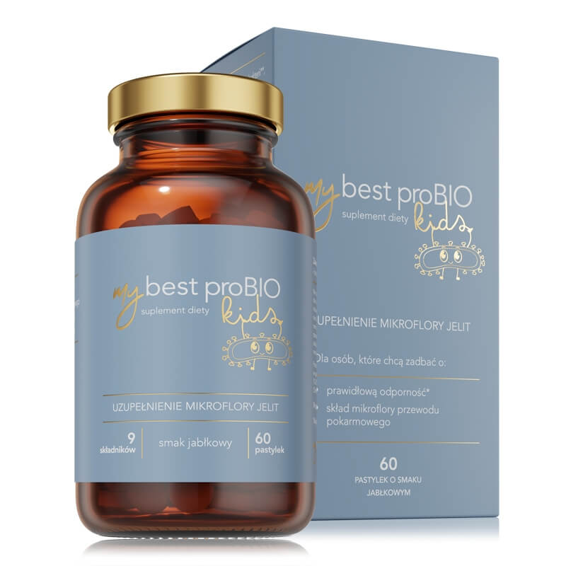 MyBestPharm MyBestProBio KIDS Wsparcie mikroflory i odporności dzieci w pastylkach 60 szt