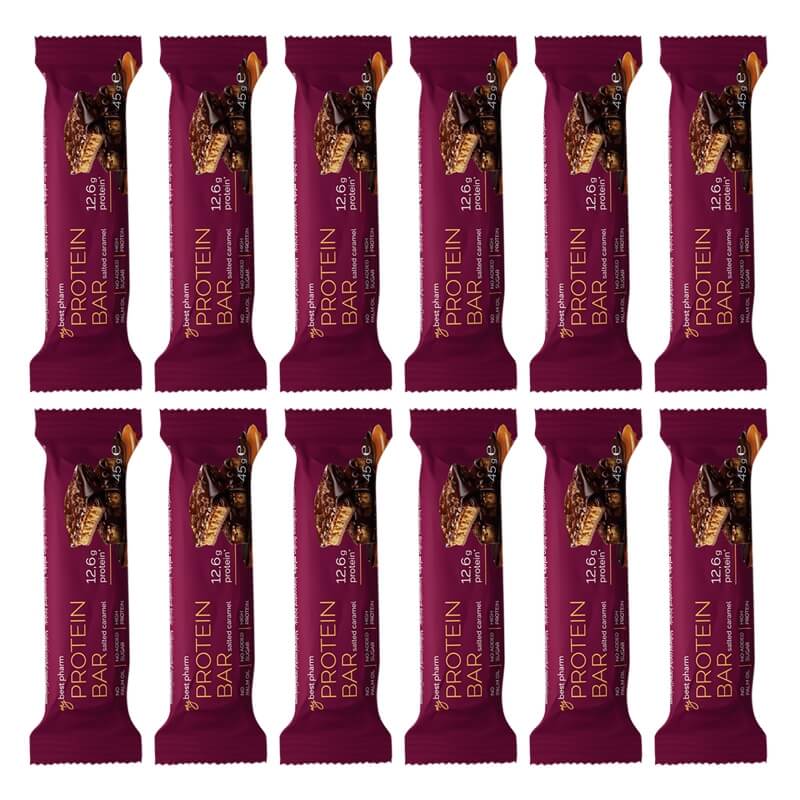 MyBestPharm MyBestProteinBar x 12 ZESTAW Słony Karmel 1 szt x 12