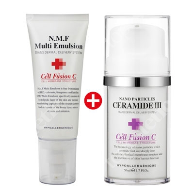 Cell Fusion C N.M.F Multi Emulsion + Ceramide III Nano Cream ZESTAW Krem na dzień + Krem skóra sucha i wrażliwa 50 ml, 50 ml