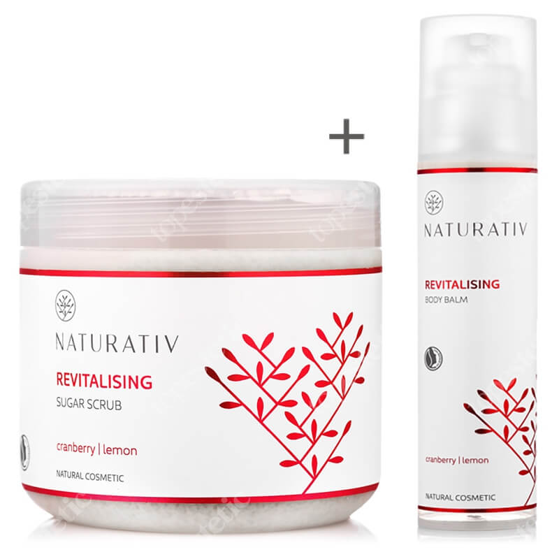 Naturativ Revitalising Body Set ZESTAW Rewitalizujący Scrub Cukrowy 500 ml + Rewitalizujący Balsam do Ciała 200 ml