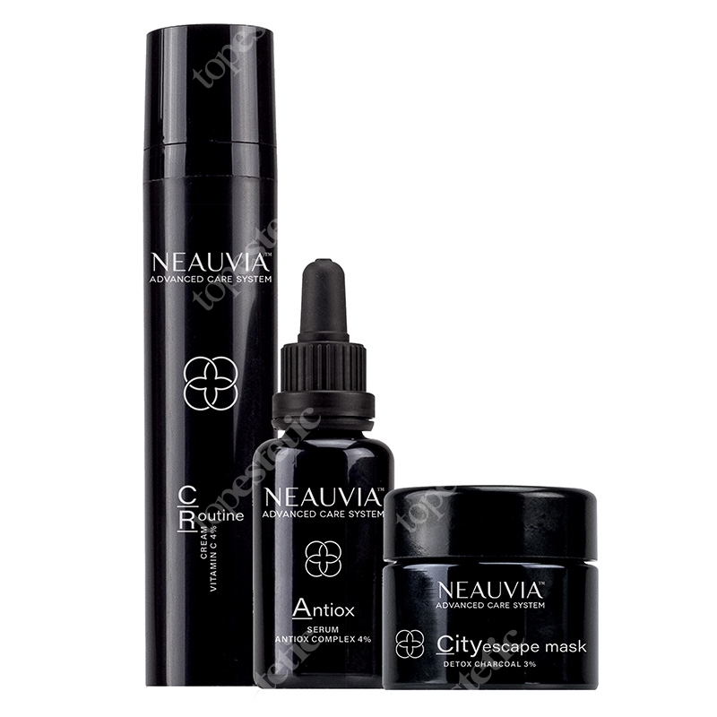 Neauvia Siła Trzech - Kuracja Antysmogowa 2019 ZESTAW Codzienny krem z witaminą C 50 ml + Serum antyoksydacyjne 30 ml + Maseczka z węglem detoksykującym 50 ml