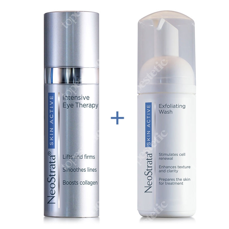 NeoStrata Skin Active Exfoliating Wash + Skin Active Intensive Eye Therapy ZESTAW Złuszczająca pianka do mycia twarzy 125 ml + Terapia w kremie liftingująco-wypełniająca pod oczy 15 g