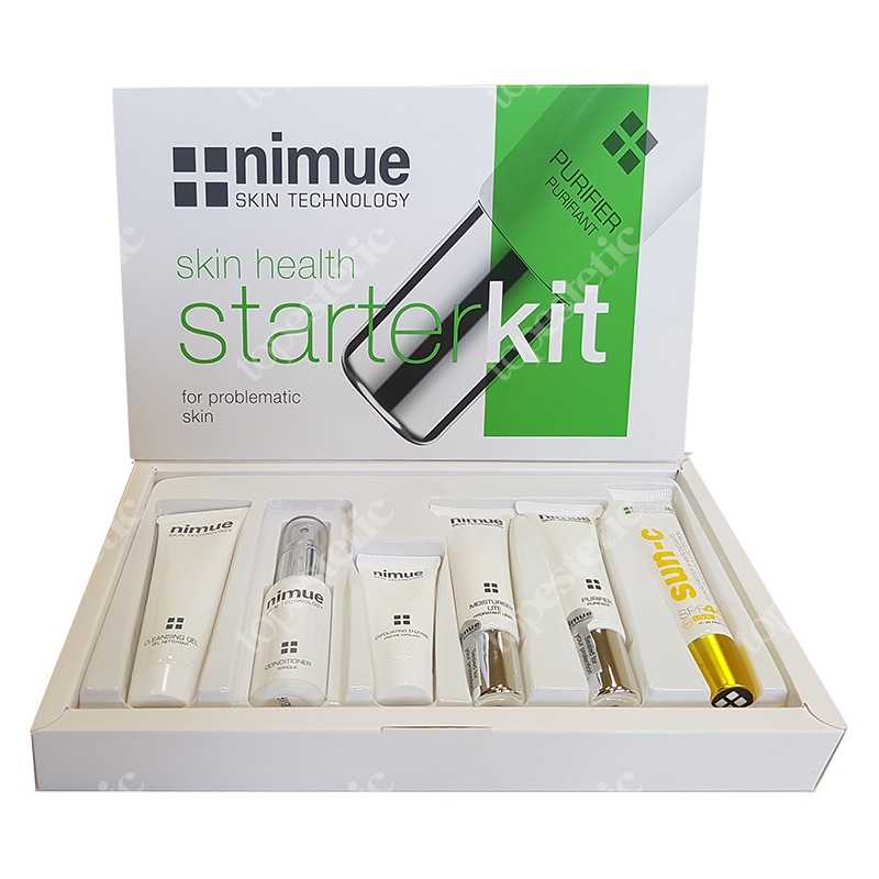 Nimue Problematic Skin Starter Kit ZESTAW Żel 30 ml + Tonik 30 ml + Enzym 15 ml + Krem 15 ml + Krem 15 ml + Krem 20 ml