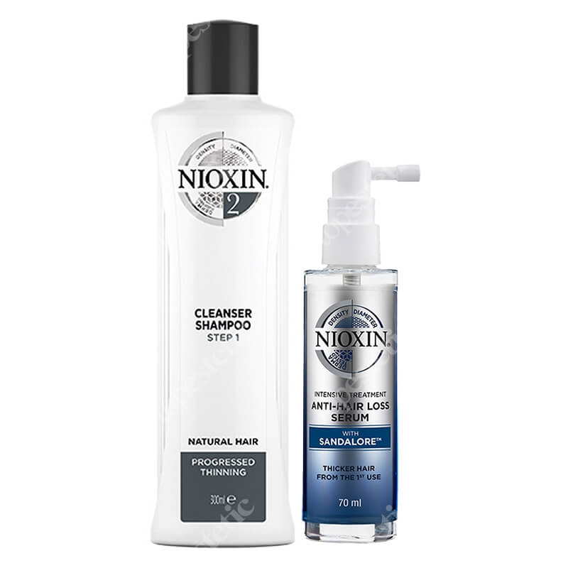 Nioxin Anti-Hair Loss Set ZESTAW Szampon oczyszczający przeciw wypadaniu 300 ml + Serum przeciw wypadaniu włosów 70 ml
