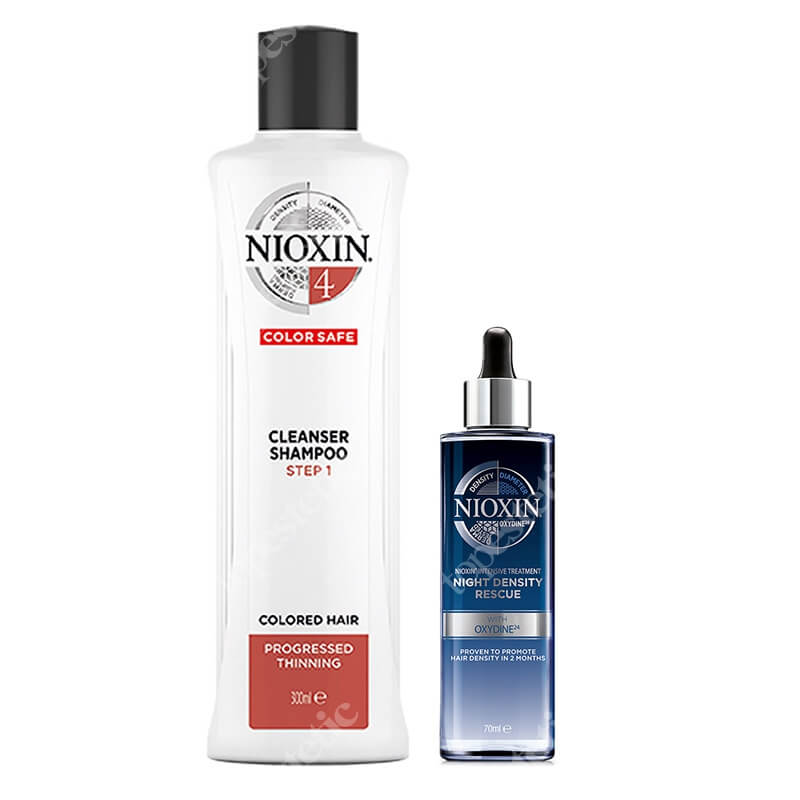 Nioxin Density Rescue ZESTAW Kuracja powstrzymująca wypadanie włosów 70 ml + Szampon oczyszczający przeciw wypadaniu 300 ml