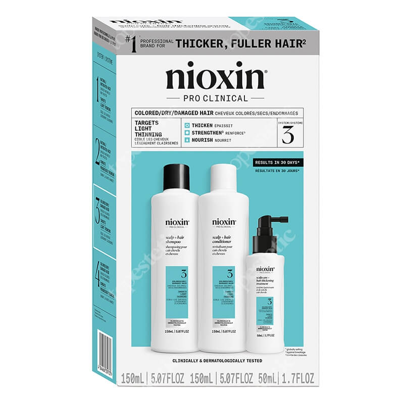 Nioxin System 3 Scalp + Hair Kit Set ZESTAW Szampon 150 ml + Odżywka 150 ml + Kuracja 50 ml