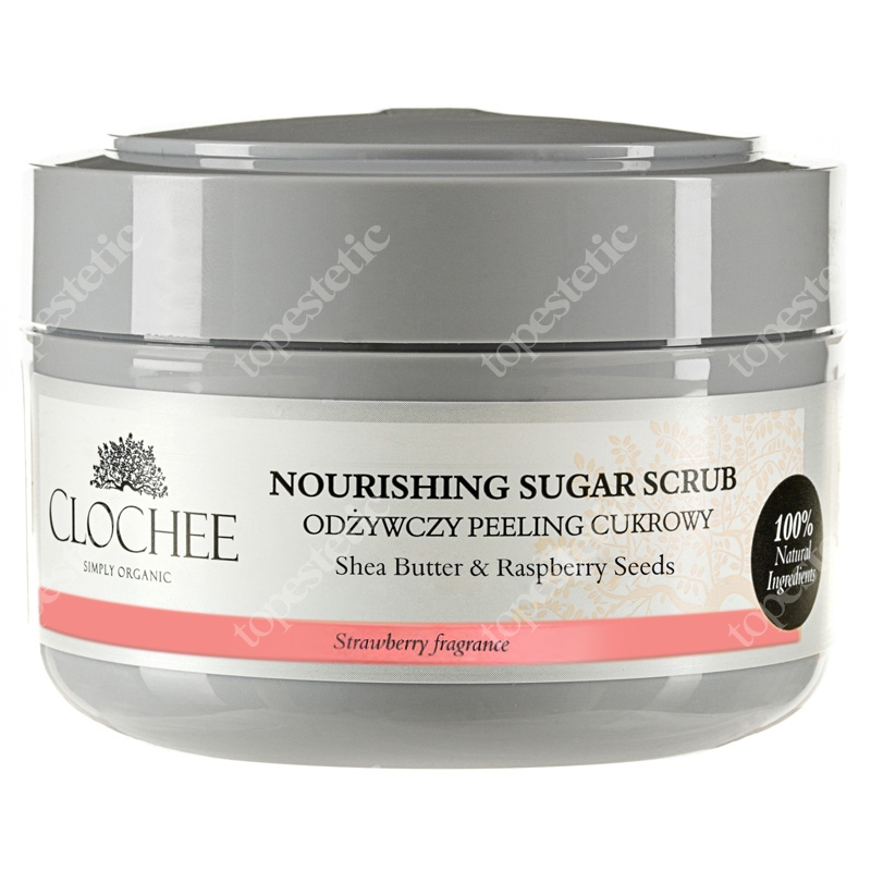 Clochee Nourishing Sugar Scrub Odżywczy peeling cukrowy z pestkami malin - truskawka 250 ml