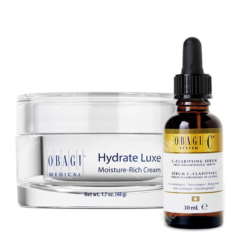 Obagi C-Clarifying Serum + Hydrate Luxe Moisture Rich Cream ZESTAW Serum 30 ml + Odżywczy krem nawilżający na noc 48 g